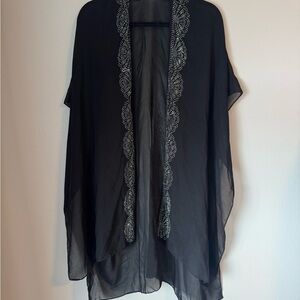 Elegant Black Embellished Women's Top
